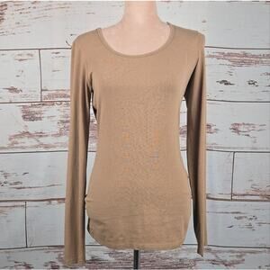 Peruvian Connection Layering Tee Long Sleeve brown size small